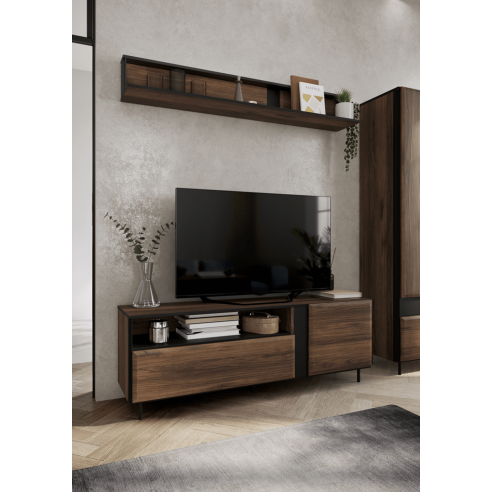 Szafka pod telewizor 155 cm dąb catania/czarny