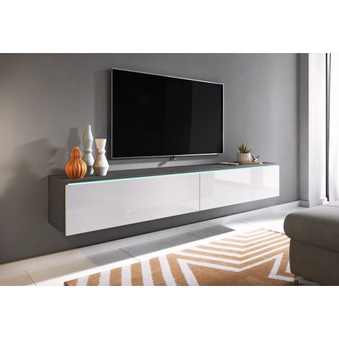 Szafka pod telewizor DIDI 180 cm matera/biały połysk