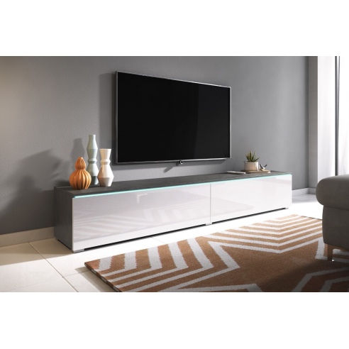 Szafka pod telewizor DIDI 180 cm matera/biały połysk