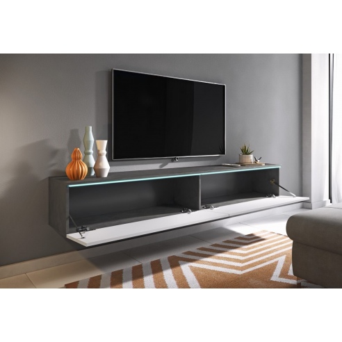 Szafka pod telewizor DIDI 180 cm matera/biały połysk